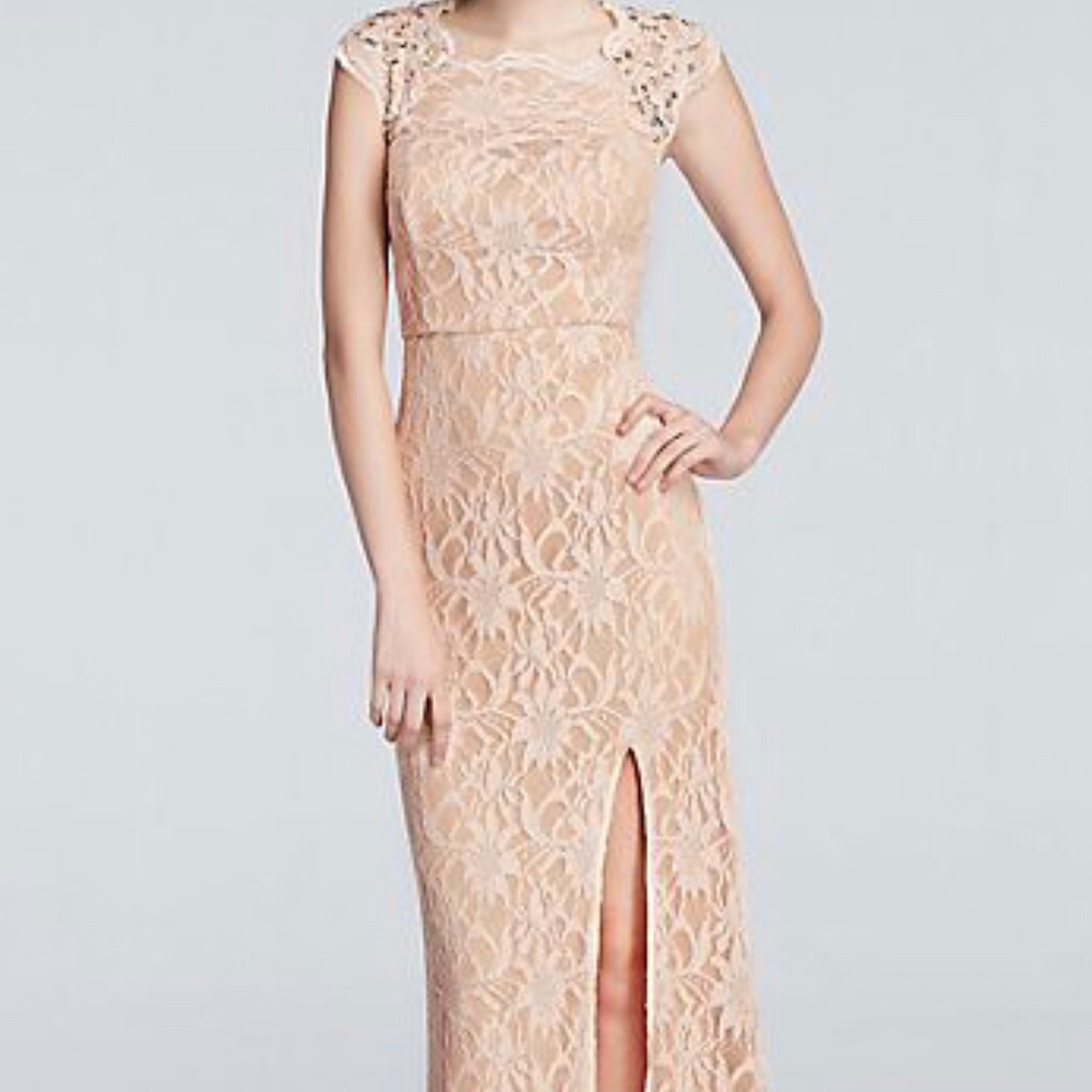Blush Pink Lace Evening gown